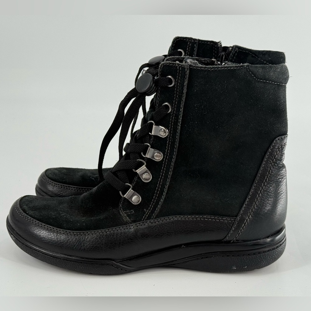 Clarks Black‎ Suede & Leather Boots Wool Lined 8